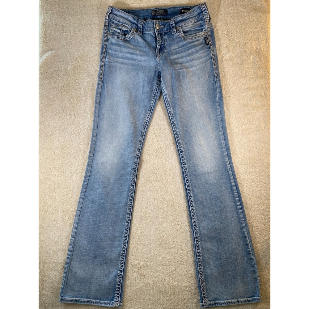 Silver Jeans Suki Jeans Womens 30/35 Blue Bootcut Low Rise Stretch Denim Casual